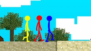 【火柴人动画】4-Stickman VS Minecraft Blade Ball Fight - AVM Shorts Animation-@Sticktoo