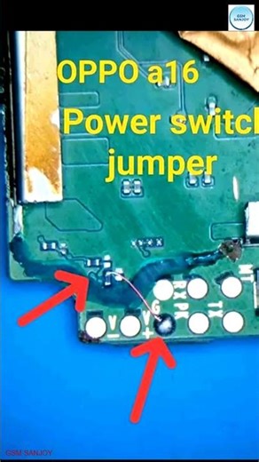 Oppo A16 Power Swich Problem Hardware Repair Jumper #gsmsanjoy #smartphone