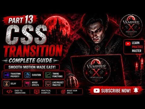 CSS Transitions Part 13 🔥 | HTML & CSS Complete Tutorial | Smooth Hover Effects