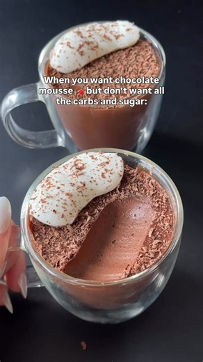Sarah Kadison on Instagram: "KETO CHOCOLATE MOUSSE 🍫 It’s so fluffy and rich, this isn’t just chocolate flavored whipped cream like most low carb mousse recipes out there - it’s truly authentic chocolate mousse! Comment CHOCOLATE MOUSSE and I’ll send the full recipe to your inbox! Or Google “baketobefit chocolate mousse” or get the full recipe on my blog at baketobefit.com ❤️"