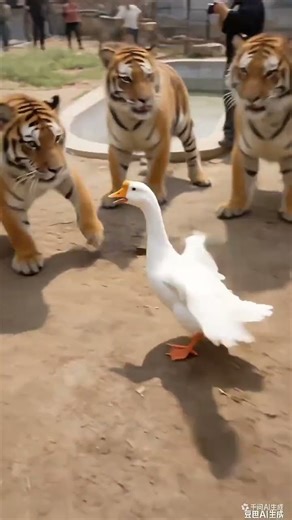 B, confusing behavior of animals, tiger, boo absurd video
