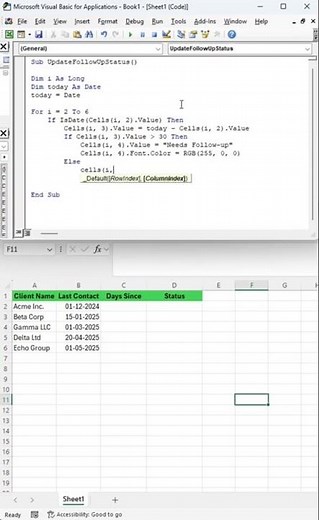 Excel Client Follow‑Up Trick (No CRM Needed)