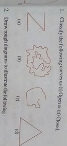 1. Classify the following curves as (i) Open or (ii) Closed.(a... | Filo