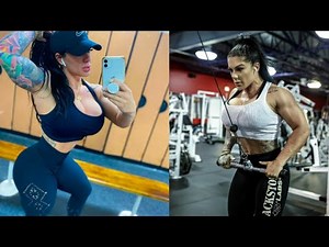 Muscle bombshell Laura Marie At Gym | Fitness | workout Female BodyBuilders
