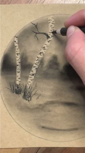 How to draw beautiful birch tree by charcoal pencil with easy steps.#brich #tree