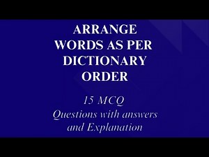 𝘿𝙞𝙘𝙩𝙞𝙤𝙣𝙖𝙧𝙮 𝙊𝙧𝙙𝙚𝙧 𝙍𝙚𝙖𝙨𝙤𝙣𝙞𝙣𝙜 | ➊➎ 𝙈𝘾𝙌 | ②⓪②⑤