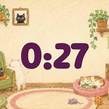 1 Minute Cute & Cozy Countdown | 60 to 1 Visual Countdown | 60 Seconds Square Timer
