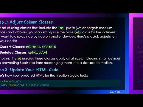 How to Achieve Side-by-Side Columns on Small Devices with Bootstrap