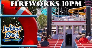 Be sure to catch the spectacular season-opening fireworks show! Secure your spot on the Shafer Queen for an incredible view from Lake Shafer. Don't wait, buy your tickets in advance at Boardwalk Gifts. https://linktr.ee/indianabeach | Indiana Beach Amusement & Water Park Resort