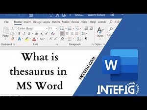 What is thesaurus in MS Word