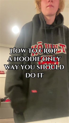 Only way to crop a hoody #hoodie #crop #fashion #fits #diy #sewingtiktok #sewingforyoupage #like #tip #howtocropahoodie #fyp (sorry about the editing/voice over ik its bad)