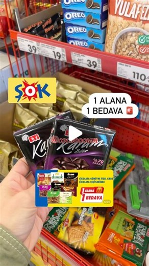 🌸Cocobooum🌸 | Şok markette çikolata gününe özel kare çikolata çeşitlerinde aynı üründen 1 alana 1 bedava kampanyası var 📣 Kampanya sadece 7 Temmuz... | Instagram
