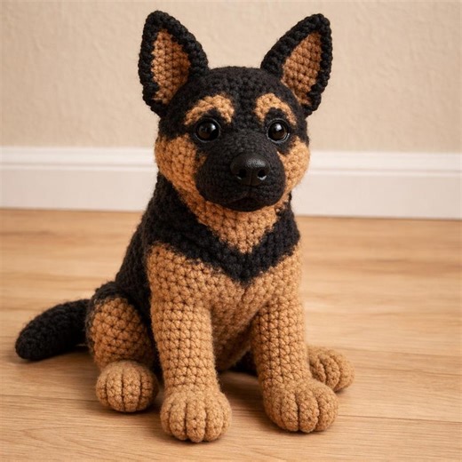 German Shepherd Crochet Dog Pattern, Amigurumi Puppy Plush Tutorial (PDF) - Etsy