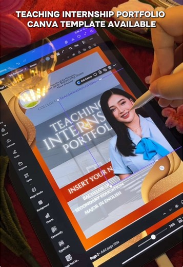 Brown Teaching Internship Portfolio Canva Template