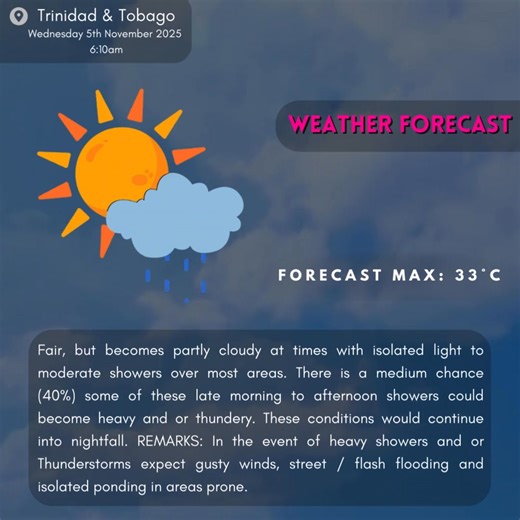 5K views · 35 reactions | Take a look at today's weather! | 103.1FM Trinidad & Tobago | Facebook