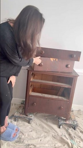 I painted this antique dresser into a piece of art! #furnitureflip