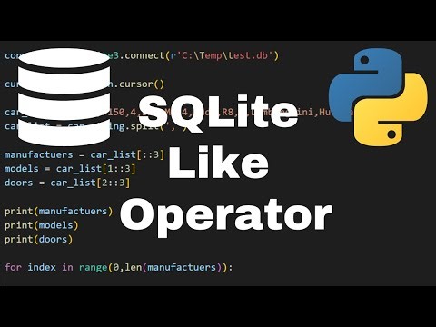 Using the Like Operator in SQLite with Examples - SQLite Python Tutorial