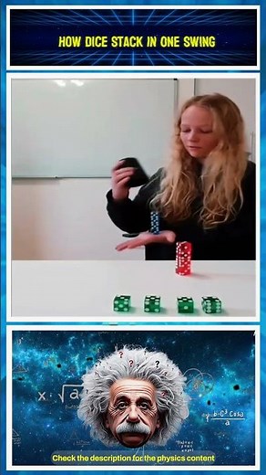 How Dice Stack in One Swing! 🎲⚡ The Physics Trick Explained #physicsexplained #scienceshorts