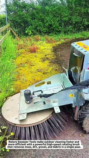 Rotary Sweeper Tools Clean Moss and Debris Fast with 600 mm Heavy-Duty Rotary Brush