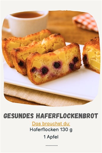 #fblifestyle Gesundes Haferflockenbrot Rezept Auf der Suche nach einem gesunden und leckeren Snack? Probier dieses Haferflockenbrot mit Banane, Apfel und Blaubeeren! 🌟 Perfekt zum Frühstück oder als Snack zwischendurch! ✨ Zutaten: 1 Tasse glutenfreie Haferflocken (130 g) 1 Tasse heißes Wasser (240 ml) 2 Eier 🥚 Optional: 2 EL Stevia oder Zucker 1 Banane 🍌 1/2 Tasse Joghurt (120 g) 3 ½ EL geschmolzene Butter (50 g) 1 Apfel 🍎 2/3 Tasse Blaubeeren (80 g) 🫐 🕒 Zubereitung: 1️⃣ Haferflocken 5 Min