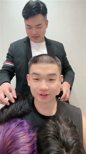 No hair cutting, hairstyle styling, sparse top hair, men's wig, hairline restoration