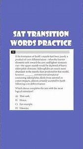 SAT Transition Word Practice: the Hardest Question You'll See! #satexam #satreading