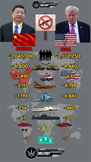 China 🇨🇳 vs USA 🇺🇸 Military Power Comparison 2025