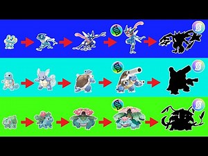 Super Mega Pokemon Evolution - Greninja, Blastoise, Venusaur.
