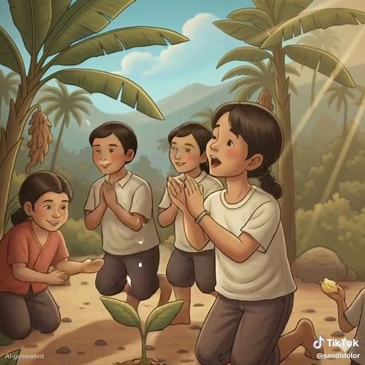 Alamat ng Saging (Visayas version) SCENE1 Ang Payak na Nayon sa Visayas Sa isang baybaying nayon sa Visayas, namumuhay ang mga tao nang tahimik. May palayan, may dagat, at may kubong kawayan na tinatanglawan ng araw. SCENE2 Ang Mapagmahal na Ina Isang balo ang nakatira roon kasama ang kanyang kaisa-isang anak na lalaki. Mabait at masipag ang bata, pero sila’y salat sa pagkain. Tuwing tanghali, iisang kamote o lugaw lamang ang kanilang hinahati. SCENE3 Ang Panalangin Isang gabi, umiyak ang ina ha
