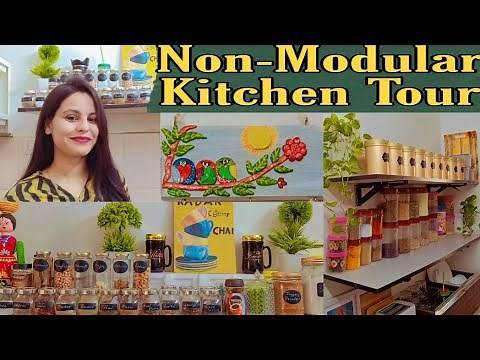 Non- Modular Kitchen Tour | Rental Friendly Kitchen Organization Ideas |