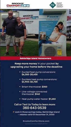Brooks' Comfort Zone: PSE Flex Smart Plus Rebates for Homeowners on Bainbridge Island Wa
