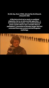 59K views · 1.2K reactions | On this day, Dune (1984), directed by David Lynch, released in USA. A film that arrived not so much as a polished adaptation, but as an otherworldly apparition — a fevered dream of empires, sand, and predestined power. Lynch’s Dune is less a narrative than an atmosphere, a procession of baroque images that feel excavated from some ancient and half-forgotten mythology. | History of Cinema | Facebook
