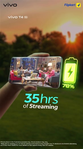 Introducing vivo T4 5G | From ₹19,999* ✅ India's Slimmest Phone with Biggest Battery ever ✅ Segment's brightest quad curved smartphone ✅ SONY IMX882 AI camera Sale starts 29th April, 12 PM. Get. Set. Turbo | Flipkart