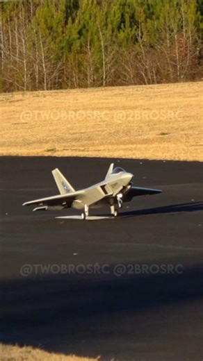 Mobius 1 returns from yet another successful sortie! Landing is a skill anyone can develop, but it's certainly easier to do when you're flying the F-22 Raptor in a true-to-scale aft-balanced, gyro stabilized setup just like the full scale jet. #aviation #rc #rcplane #f22 #raptor landing | Two Brothers Radio Control