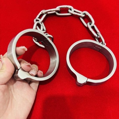 Bondage Heavy Stainless Steel Handcuffs Ankle Cuffs Collar Restraint Shackles SM | eBay