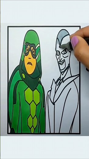 COLORING Miraculous Carapace and Hawk Moth in Reverse | Fun Art For Kids