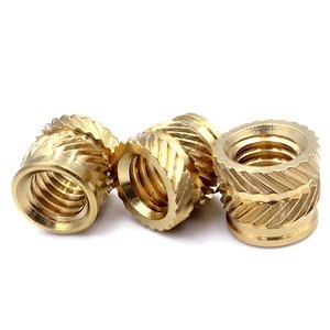 [Hot Item] CNC Nut Threaded Brass Knurled Nuts Copper Injection Nut Fasteners Through Hole CNC