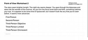 Point of View Worksheet 2Testing as JosueQuestion 15 | 10 Rig... | Filo
