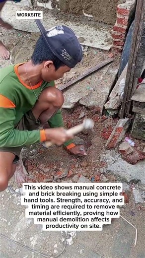 Breaking Concrete by Hand | Real Manual Demolition Work