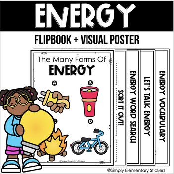 Types of Energy Flipbook: Forms of Energy Sorting, Word Search & Color-by-Code