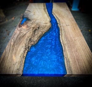 Custom Epoxy Resin Oak Desk: Handmade Office Desk - Etsy