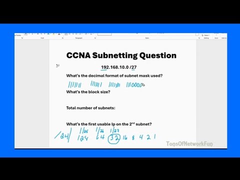 CCNA Subnetting Question Explained | 192.168.10.0/27 | Subnet Mask, Block Size & 1st Usable IP