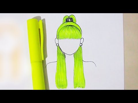 HOW TO DRAW A NEON HALF-UP HAIRSTYLE |AmandaKarla