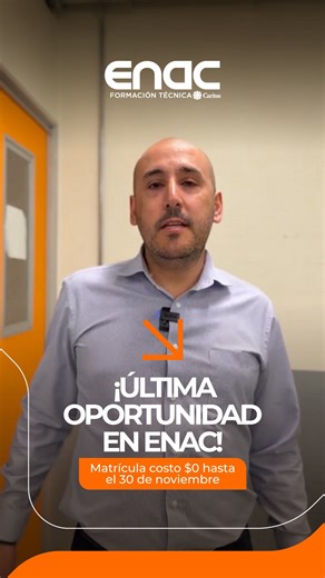 La revolución de la Inteligencia Artificial ya está aquí, y en ENAC te ofrecemos el camino para liderarla. Estudia Técnico en Desarrollo de Sistemas e Integración IA y asegura tu futuro profesional. 👩🏻‍💻🧡👨🏼‍💻 🚨 ¡Pero apúrate! Solo hasta el 30 de noviembre, tu matrícula tiene costo $0. No dejes pasar esta oportunidad única de formarte en una institución acreditada, con foco en la empleabilidad y las habilidades que el mercado laboral realmente demanda. | ENAC