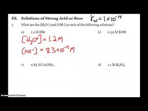 AP Chemistry Acid and Base Practice Problems