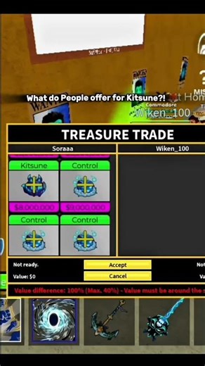 Trading KITSUNE FRUIT!! 😍 What do People offer for offer?! 🤤 #bloxfruits #roblox #shorts