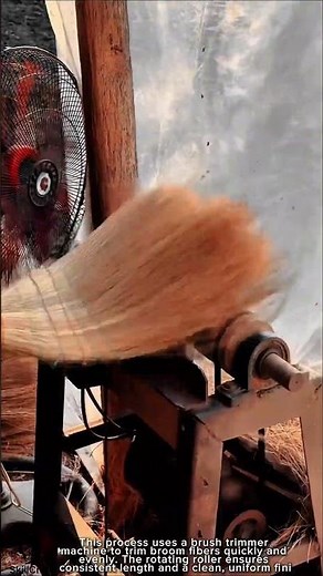 Broom Fiber Trimming Work Tool Using Brush Trimmer Machine #worktool