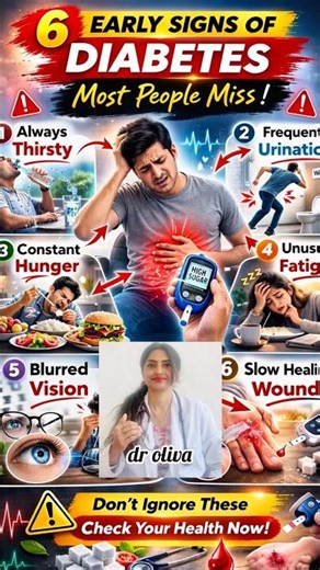 6 Early Signs Of Diabetes #diabetes #YTShorts