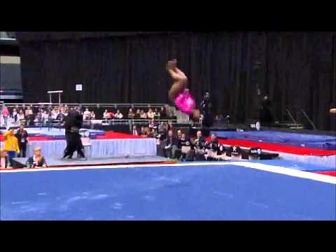 Women's Floor Exercise Double Back Salto 720 Tucked Gymnastics Video