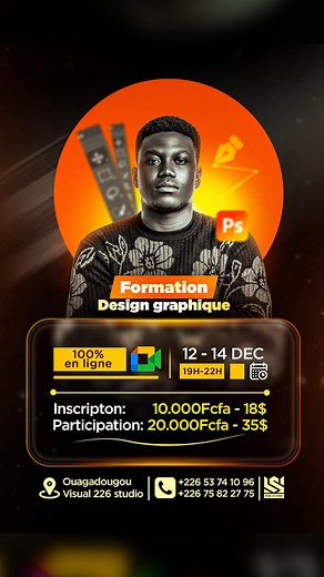 Si tu veux entrer en 2026 avec une compétence rentable, si tu veux apprendre à créer et aussi à monétiser ton talent, cette formation est pour toi. 🎟️ Places limitées 📲 Inscriptions : 226 53741096 | Kraaz Visual